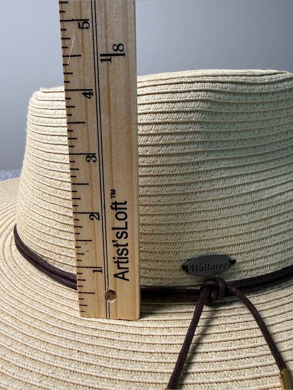 Wallaroo Montecito Wide Brim Sun Hat Ivory Leather Cord Band Resortwear OSFM - Picture 9 of 10